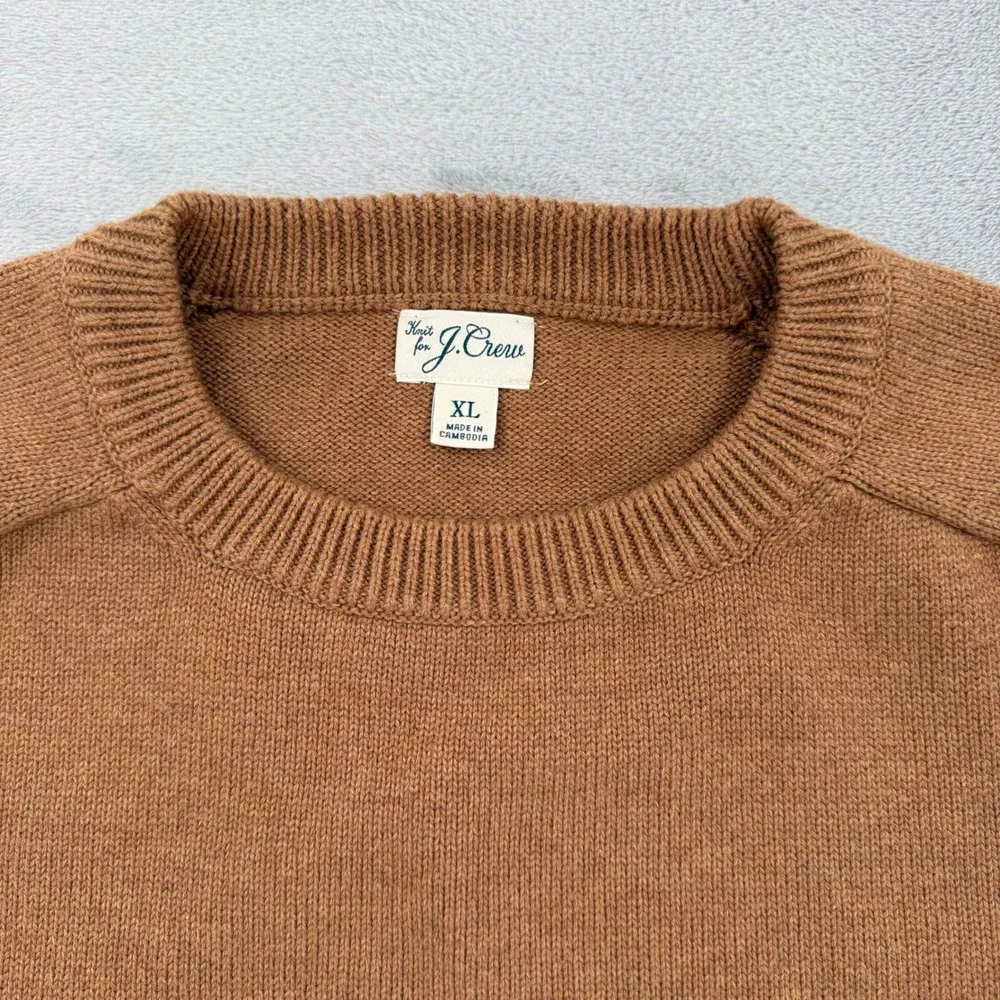 J. Crew Heritage‎ Cotton Crewneck Sweater Heather Camel Men's Size XL